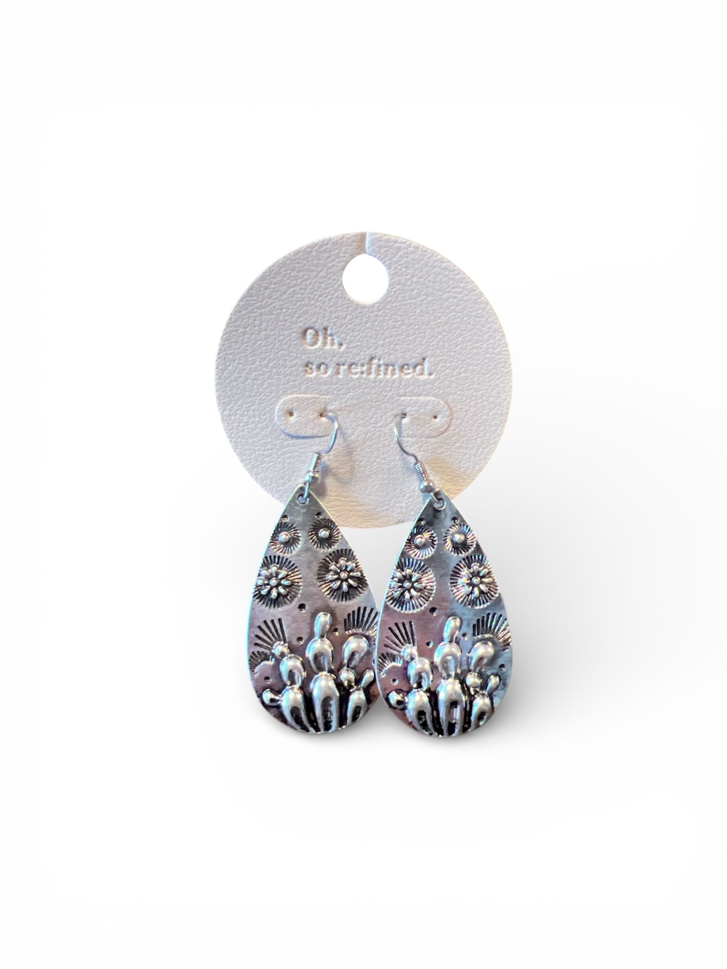 SILVER WESTERN DANGLE EARRINGS