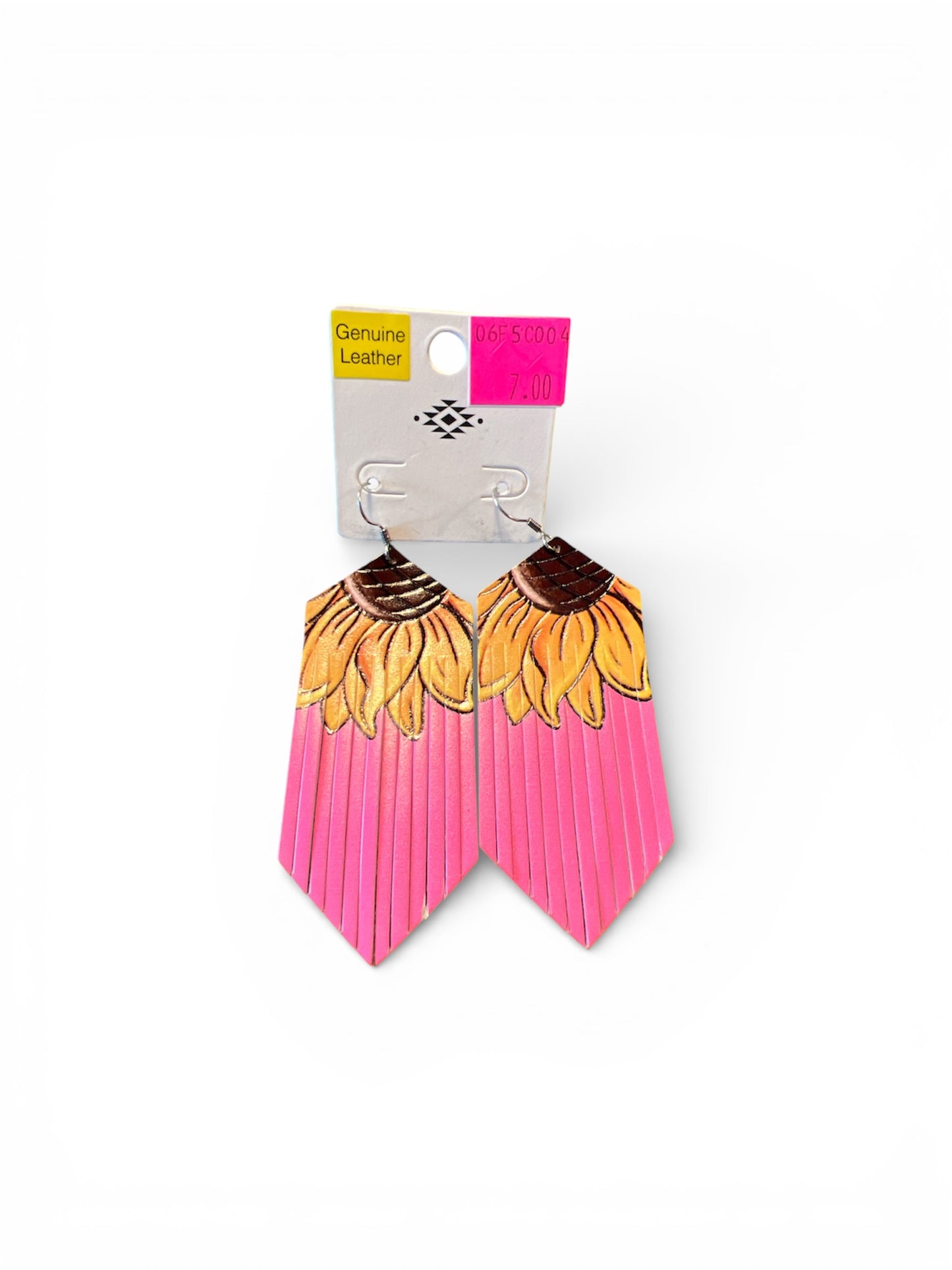 CUT SUNFLOWER DANGLE EARRINGS