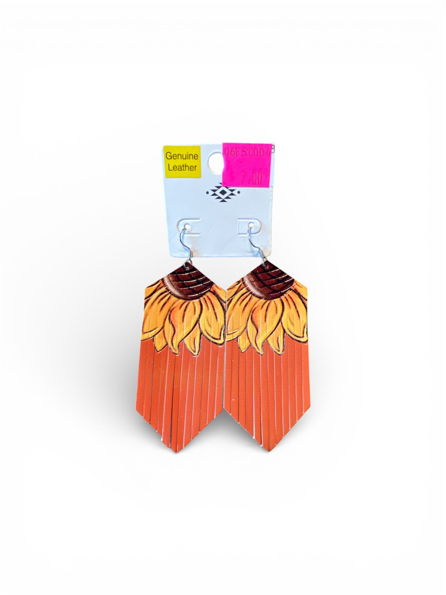 CUT SUNFLOWER DANGLE EARRINGS