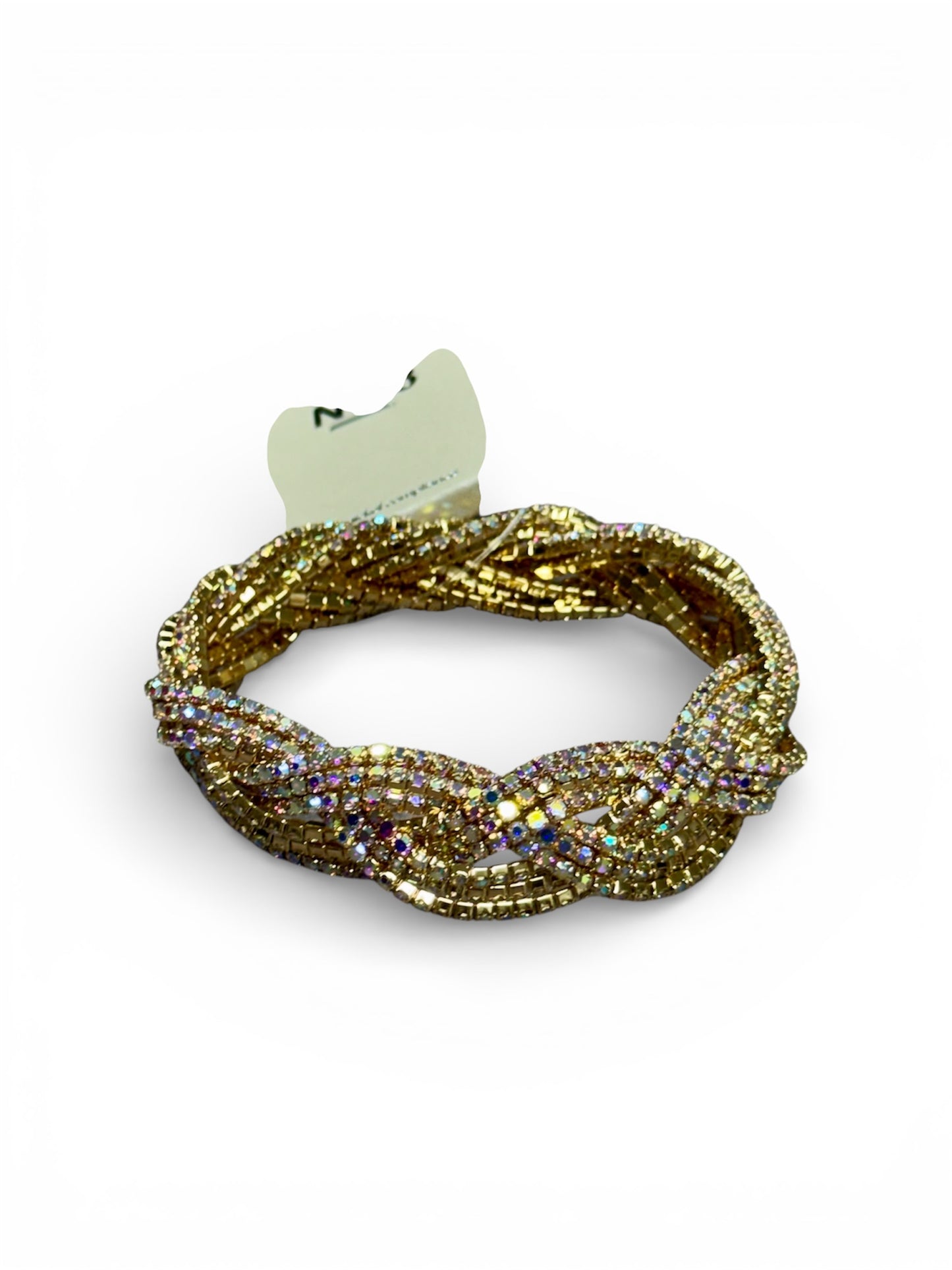 STRETCHY BRAIDED RHINESTONE BRACELET
