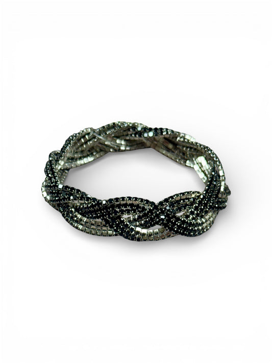 STRETCHY BRAIDED RHINESTONE BRACELET