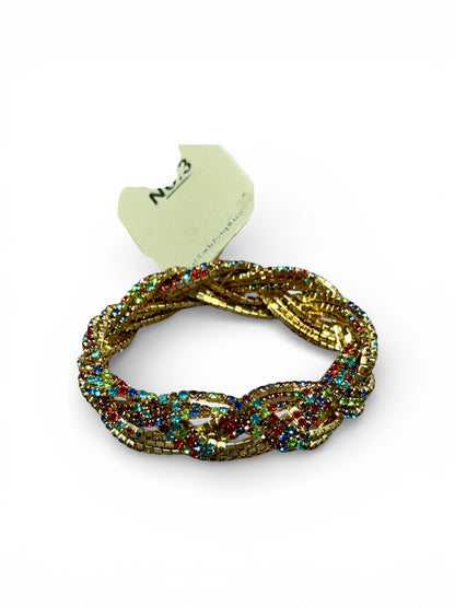 STRETCHY BRAIDED RHINESTONE BRACELET