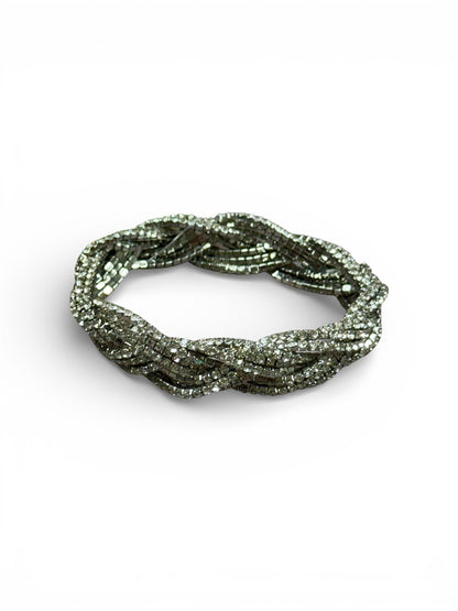 STRETCHY BRAIDED RHINESTONE BRACELET