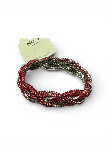 STRETCHY BRAIDED RHINESTONE BRACELET