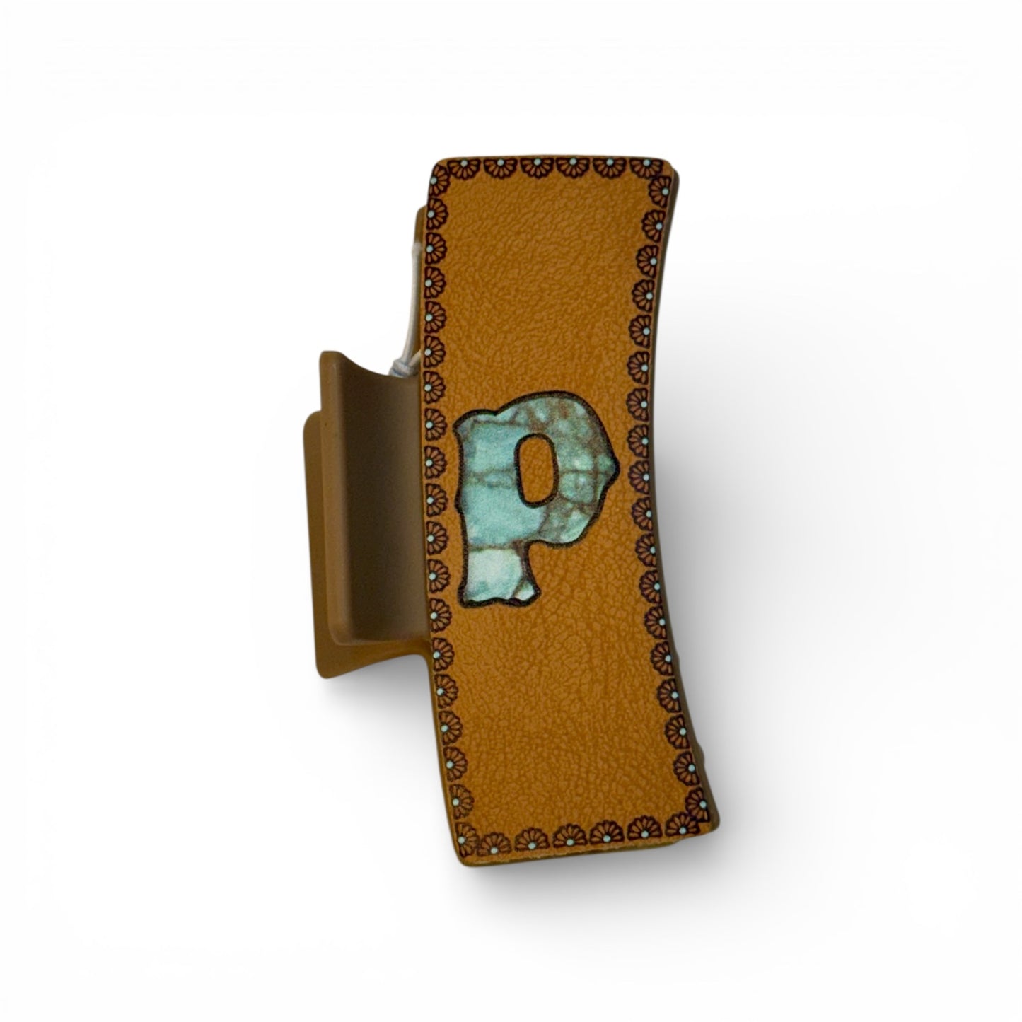 BLUE INITIAL HAIR CLIPS