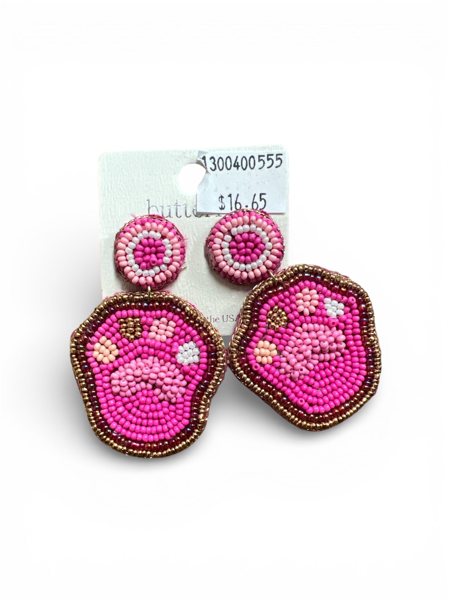 PAW PRINT SEED BEAD EARRINGS