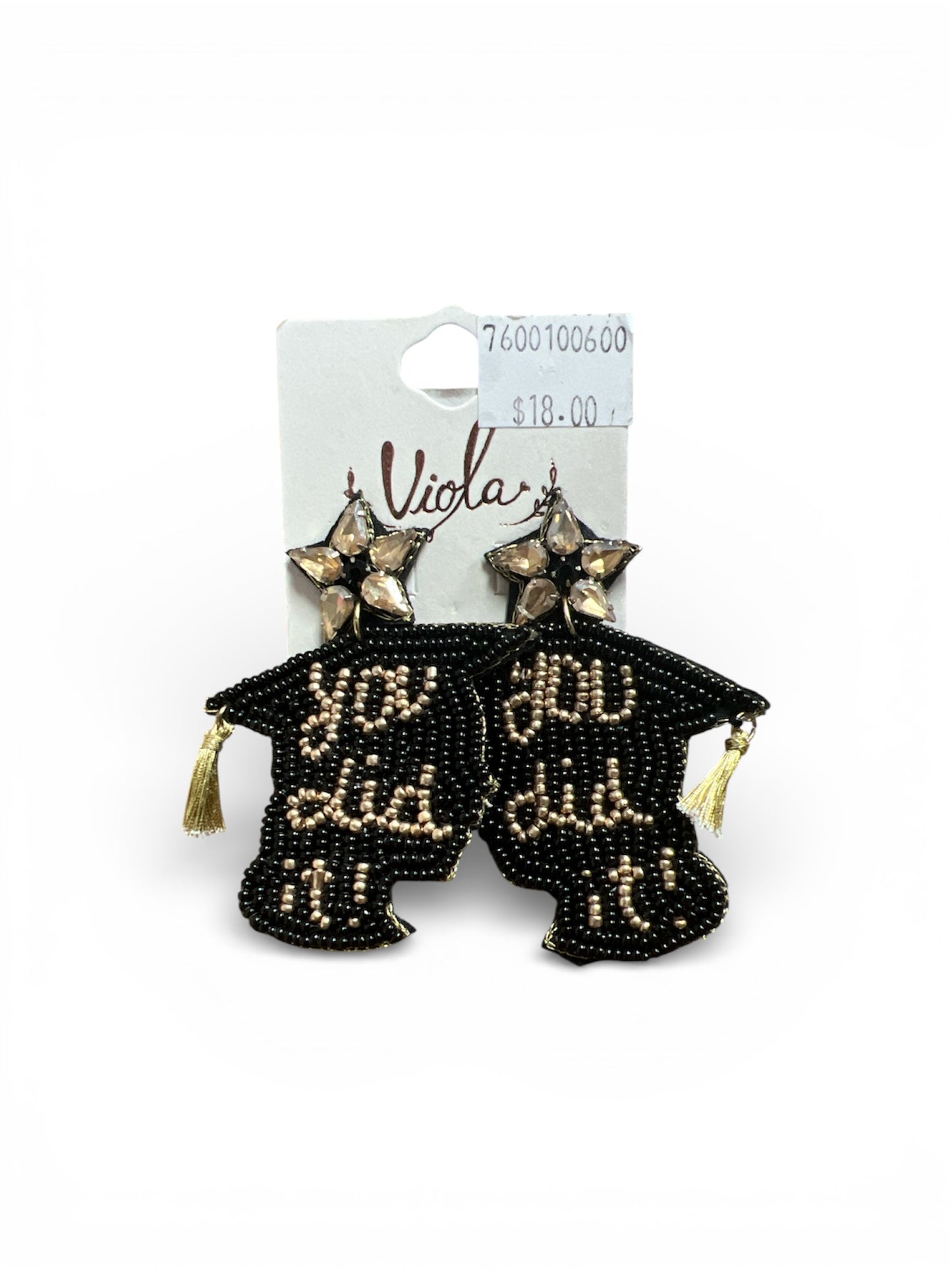 'YOU DID IT' GRADUATION EARRINGS