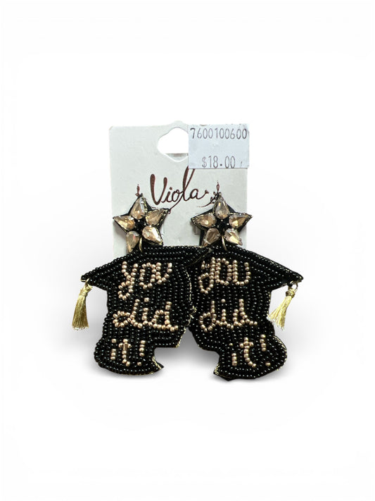 'YOU DID IT' GRADUATION EARRINGS