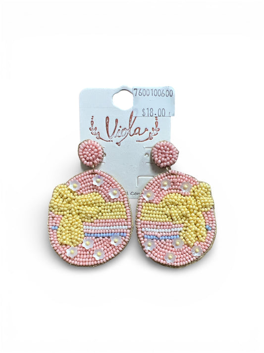 EASTER EGG SEED BEAD EARRINGS