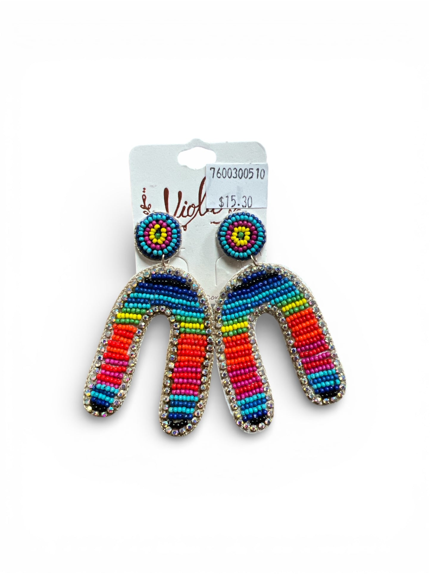 RAINBOW SEED BEAD WITH AB EARRINGS