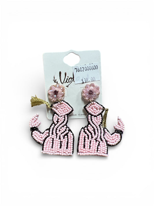 CAP AND GOWN SEED BEAD EARRINGS