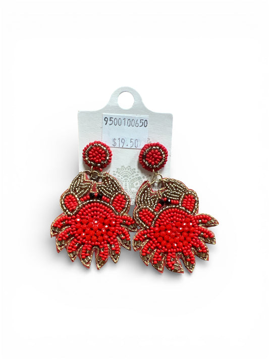 CRAB SEED BEAD EARRINGS