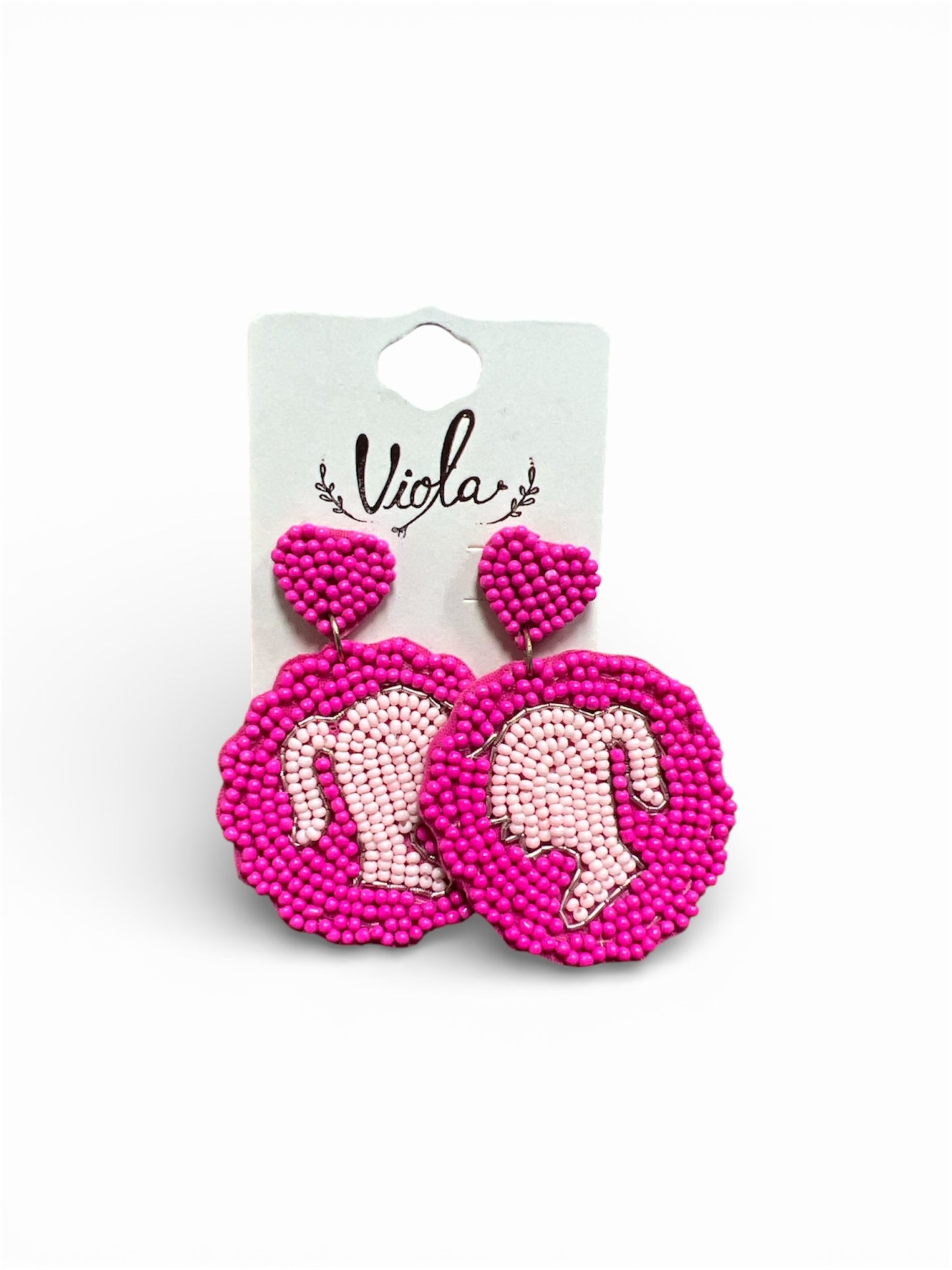 BARBIE SILHOUETTE SEED BEAD EARRINGS