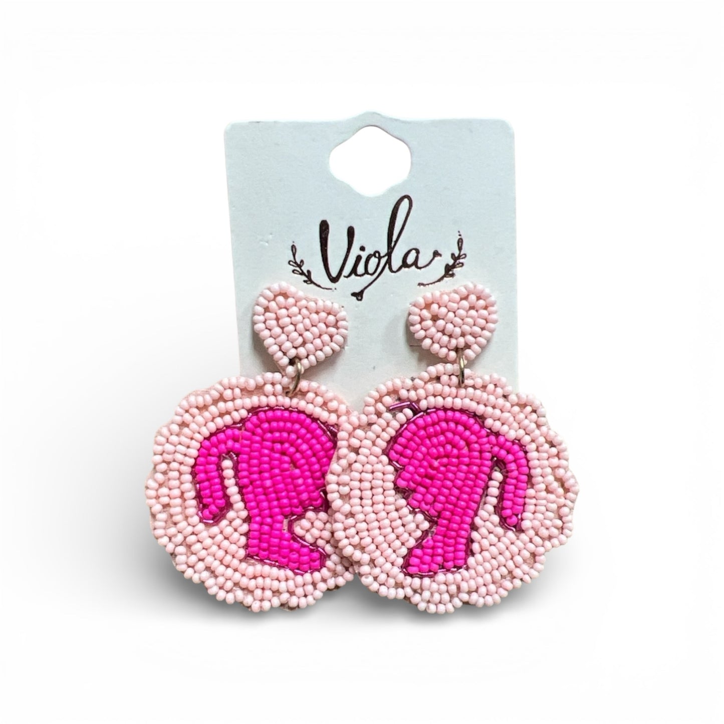 BARBIE SILHOUETTE SEED BEAD EARRINGS