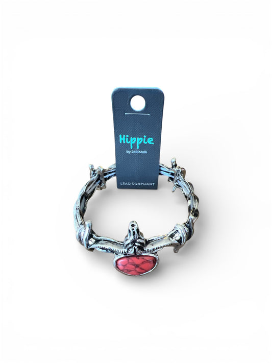BARBED WIRE SKULL STONE BRACELET