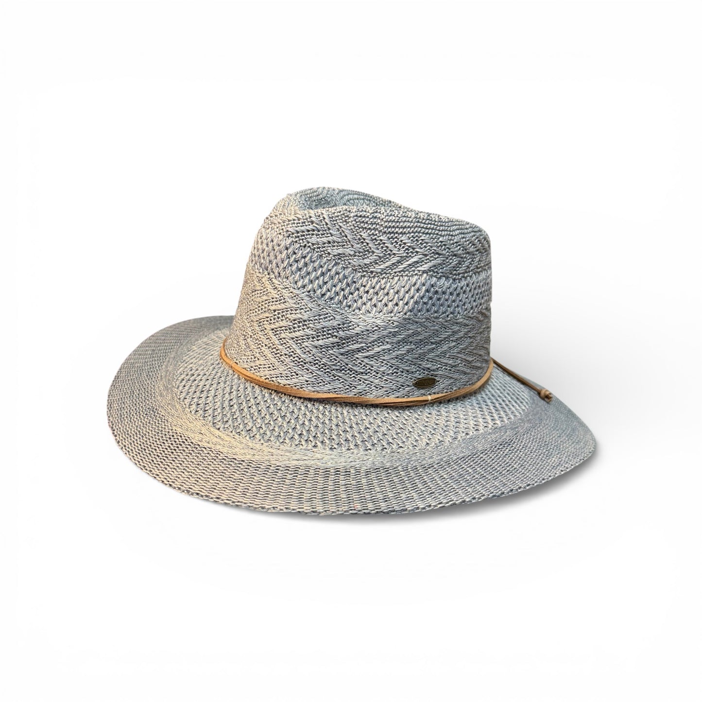 C.C. PANAMA HAT WITH SUEDE BAND