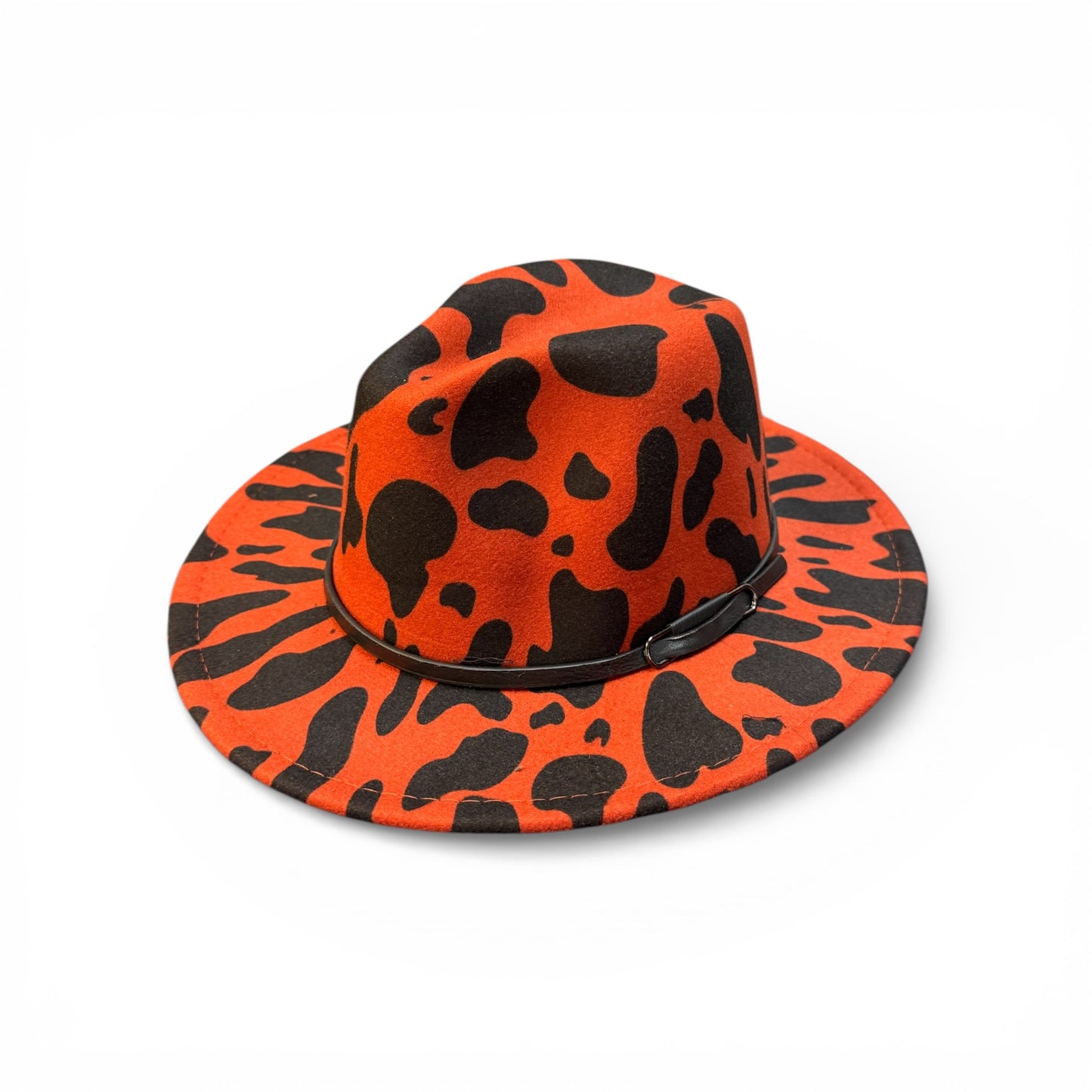 COW PRINT BRIM HAT - WAS $15, NOW $7.50