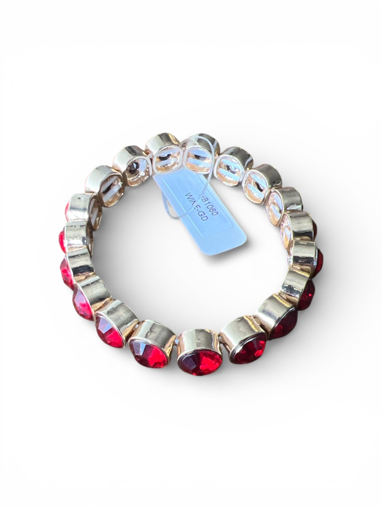 GOLD AND ROUND RHINESTONE STRETCH BRACELET
