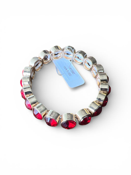 GOLD AND ROUND RHINESTONE STRETCH BRACELET