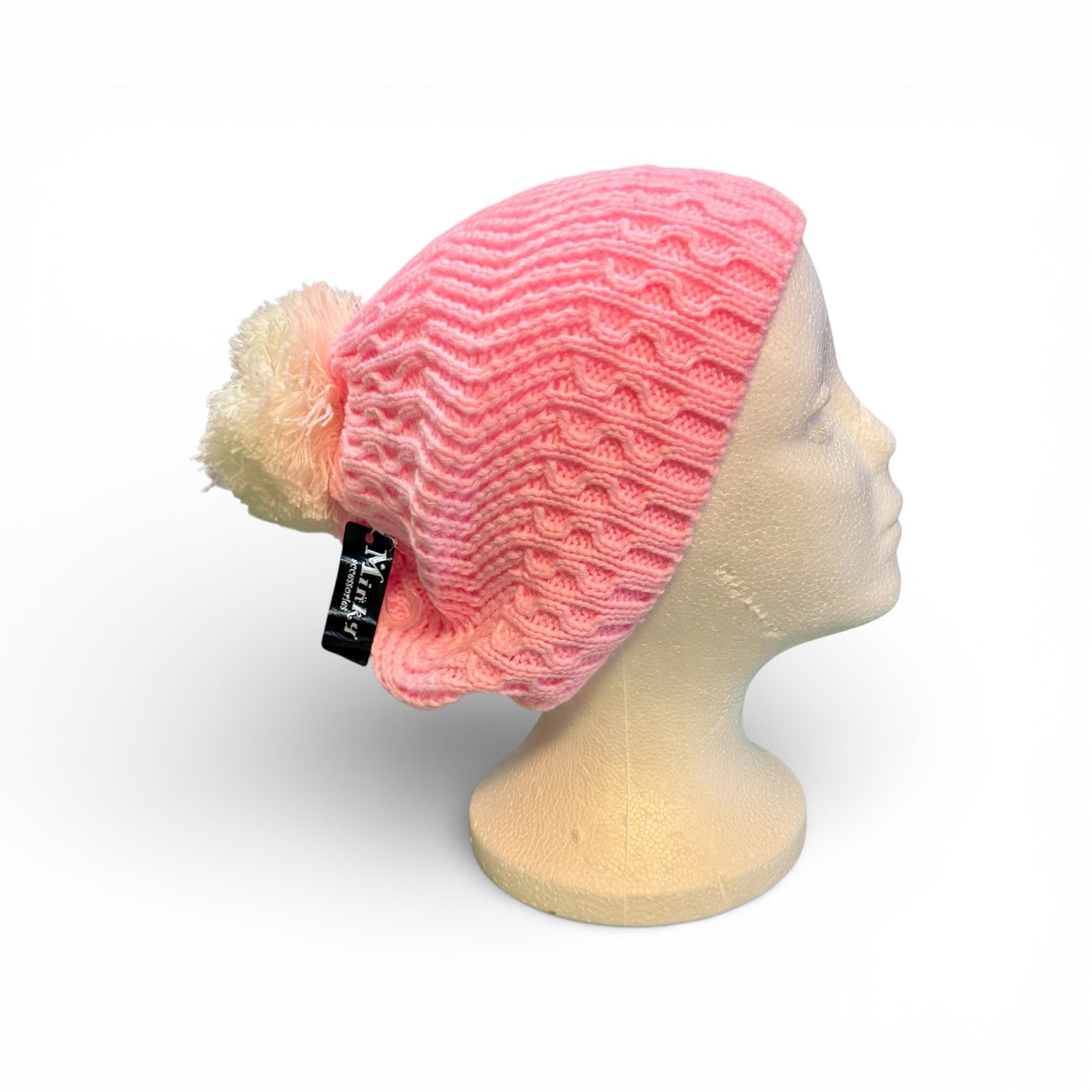 KNIT HAT WITH POM POM- WAS $4, NOW $2