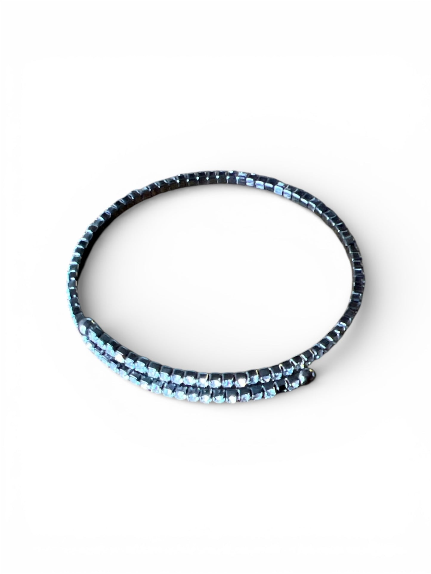 GUNMETAL AND TINY RHINESTONE WRAP BRACELET
