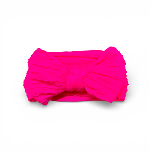 HOT PINK STRETCHY HEADBAND WITH TOP BOW FOR BABIES