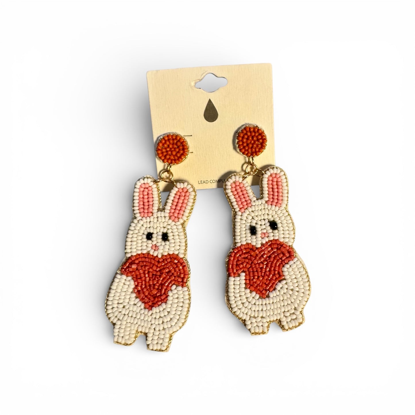 BUNNY SEED BEAD EARRINGS