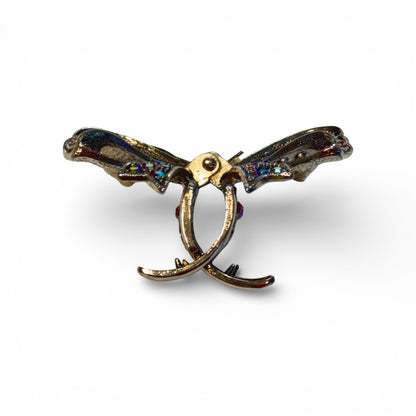 METAL BOW CLAW CLIP WITH RED RHINESTONES