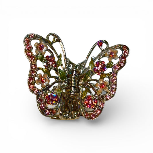 METAL BUTTERFLY HAIR CLIP WITH EMBELLISHMENTS