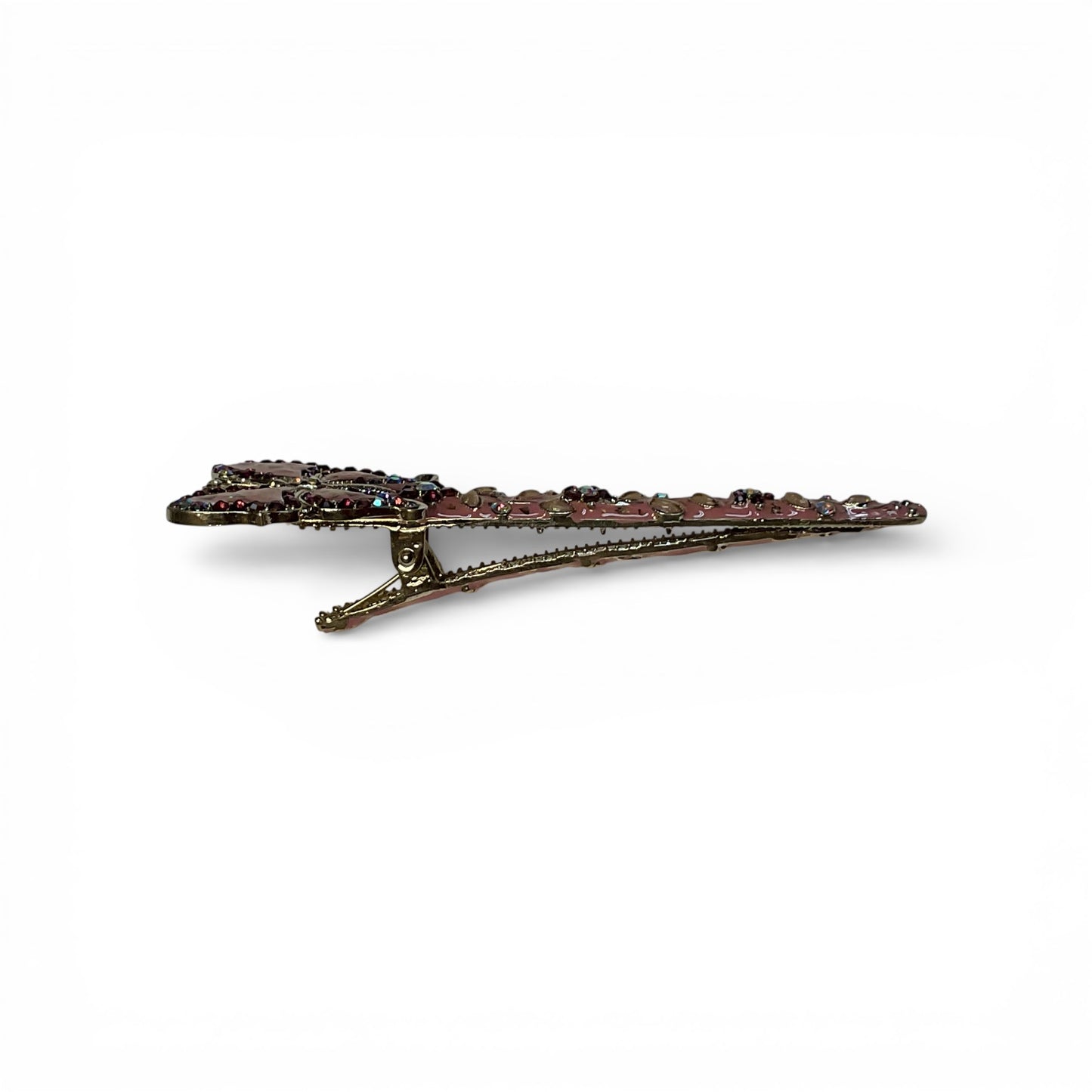 METAL EMBELLISHED BUTTERFLY HAIR CLIP WITH RHINESTONES AND GEMS