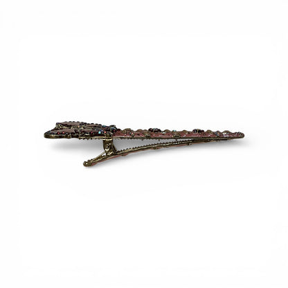 METAL EMBELLISHED BUTTERFLY HAIR CLIP WITH RHINESTONES AND GEMS