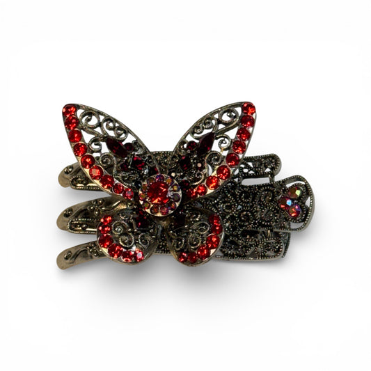 METAL FLAT STYLE CLIP WITH RHINESTONES