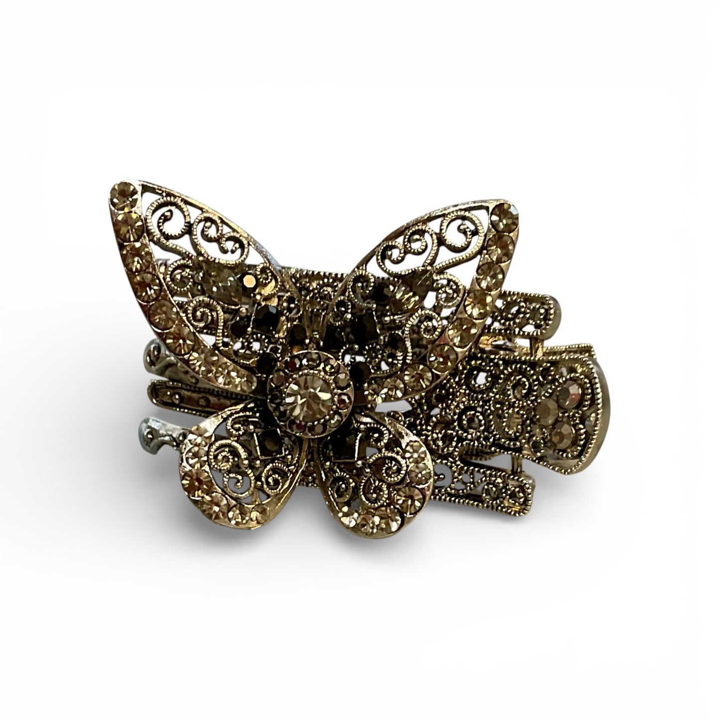 METAL FLAT STYLE CLIP WITH RHINESTONES