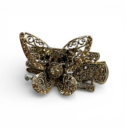 METAL FLAT STYLE CLIP WITH RHINESTONES