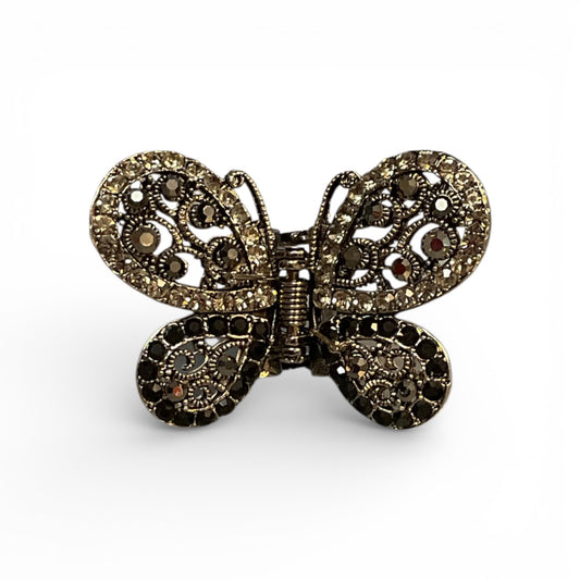 METAL BUTTERFLY CLAW CLIP WITH RHINESTONES