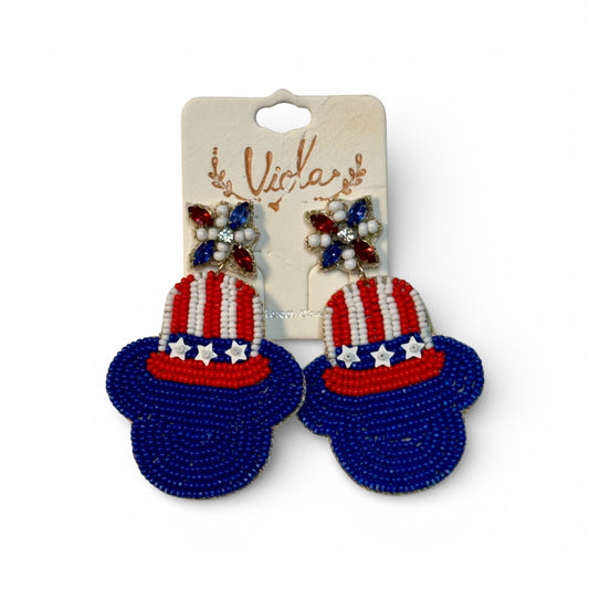 HAT SEED BEAD EARRINGS