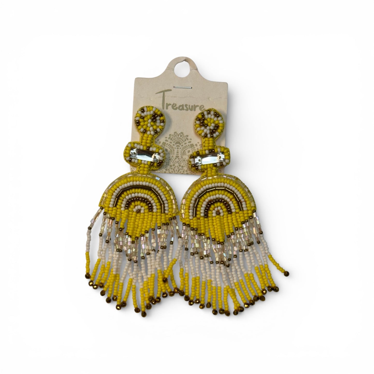 RAINBOW FRINGE SEED BEAD EARRINGS