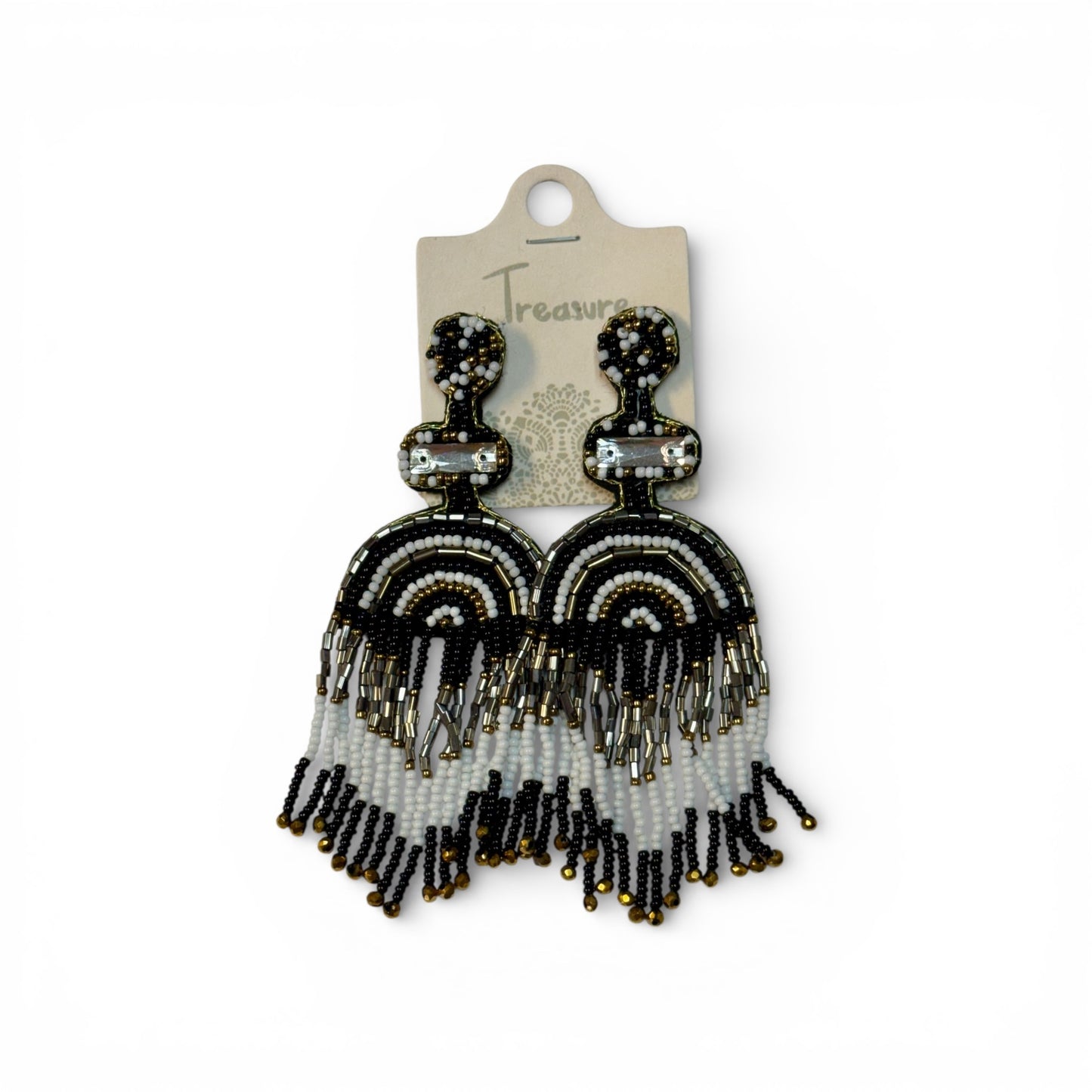 RAINBOW FRINGE SEED BEAD EARRINGS