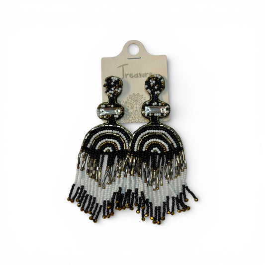 RAINBOW FRINGE SEED BEAD EARRINGS