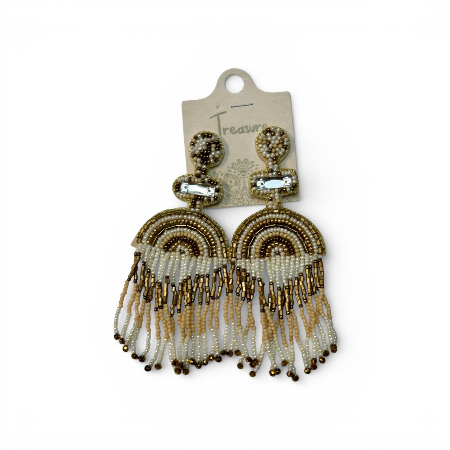 RAINBOW FRINGE SEED BEAD EARRINGS