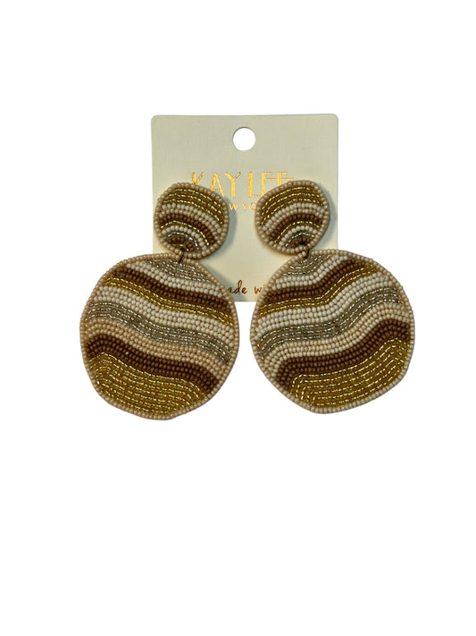 ROUND RIPPLE SEED BEAD EARRINGS