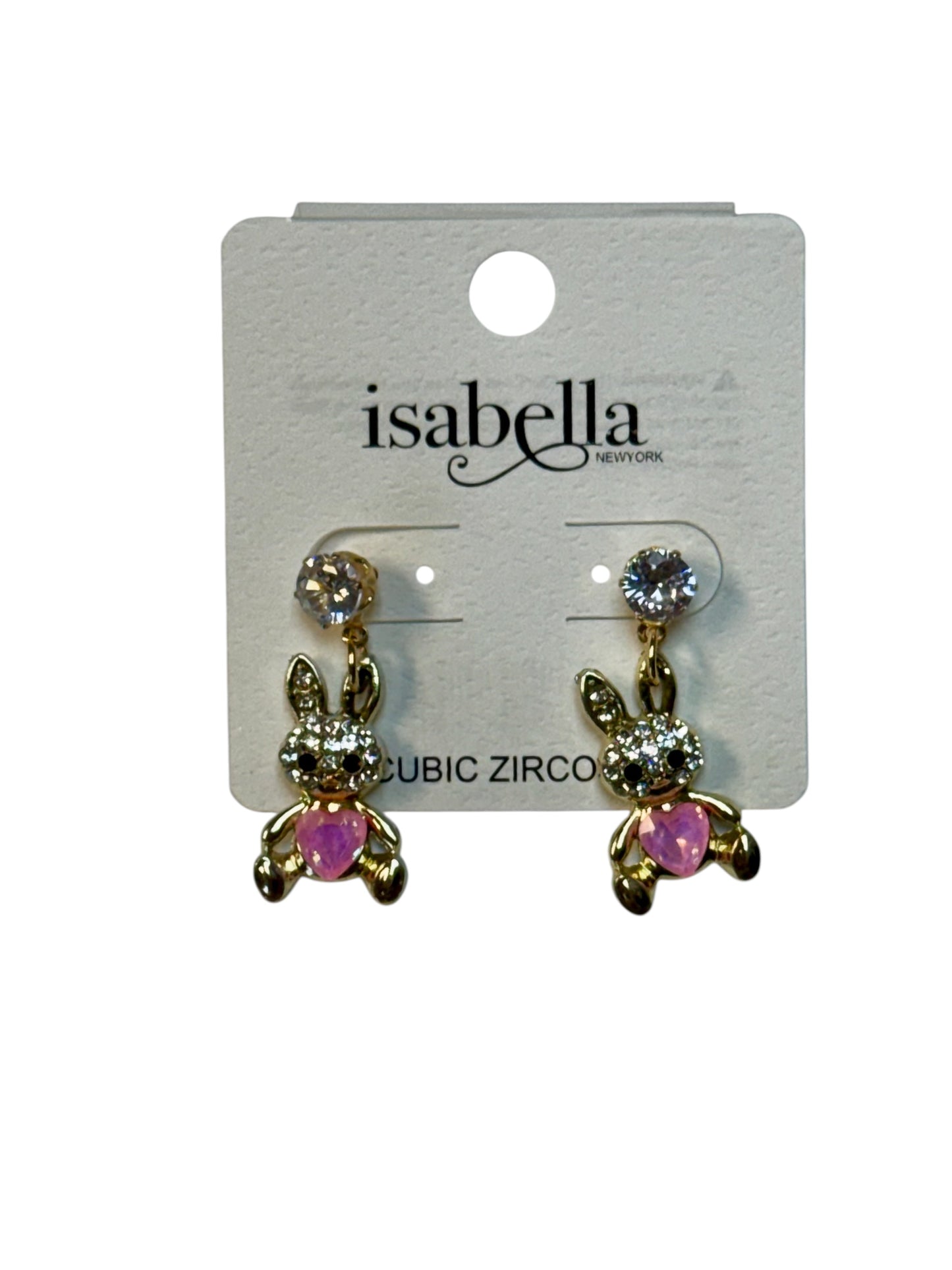 BUNNY EARRINGS WITH RHINESTONES