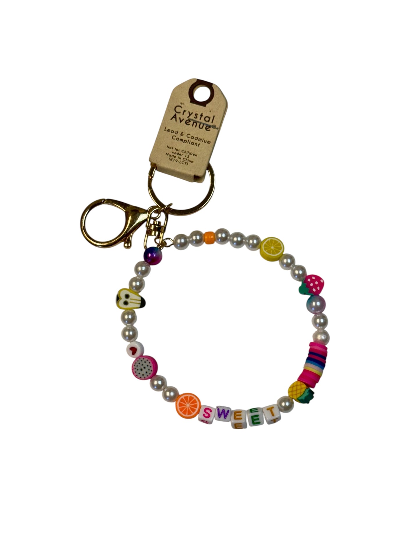 'SWEET' WRISTLET KEYCHAIN WITH FRUIT