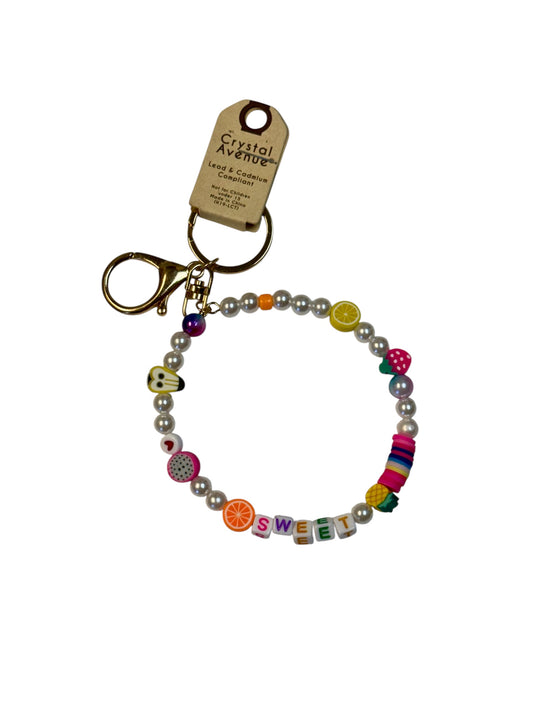 'SWEET' WRISTLET KEYCHAIN WITH FRUIT