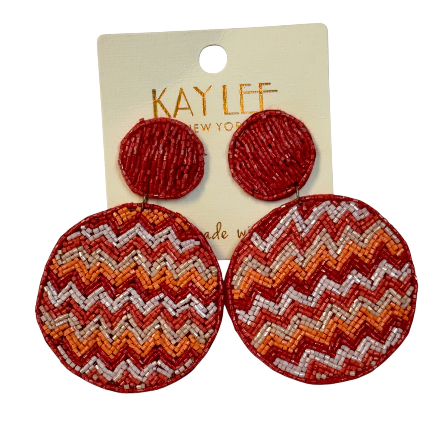 CHEVRON SEED BEAD EARRINGS