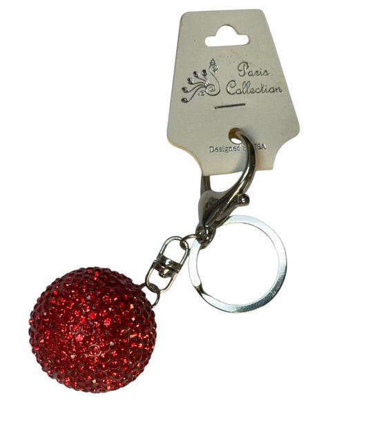 RED BLING BALL KEYCHAIN