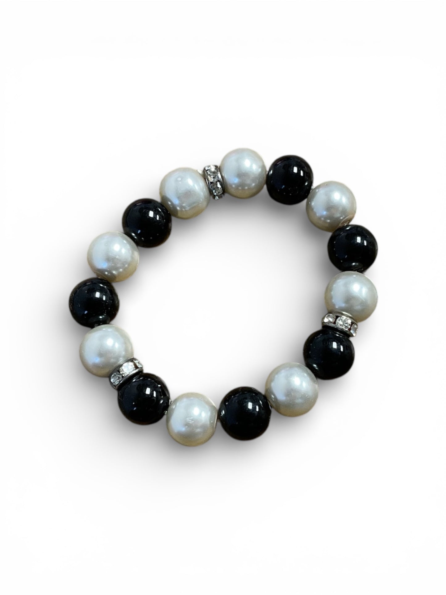 BLACK AND PEARL BEARD BRACELET