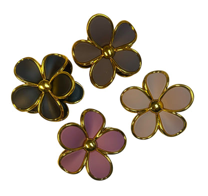 4 PACK FLOWER HAIR CLIPS