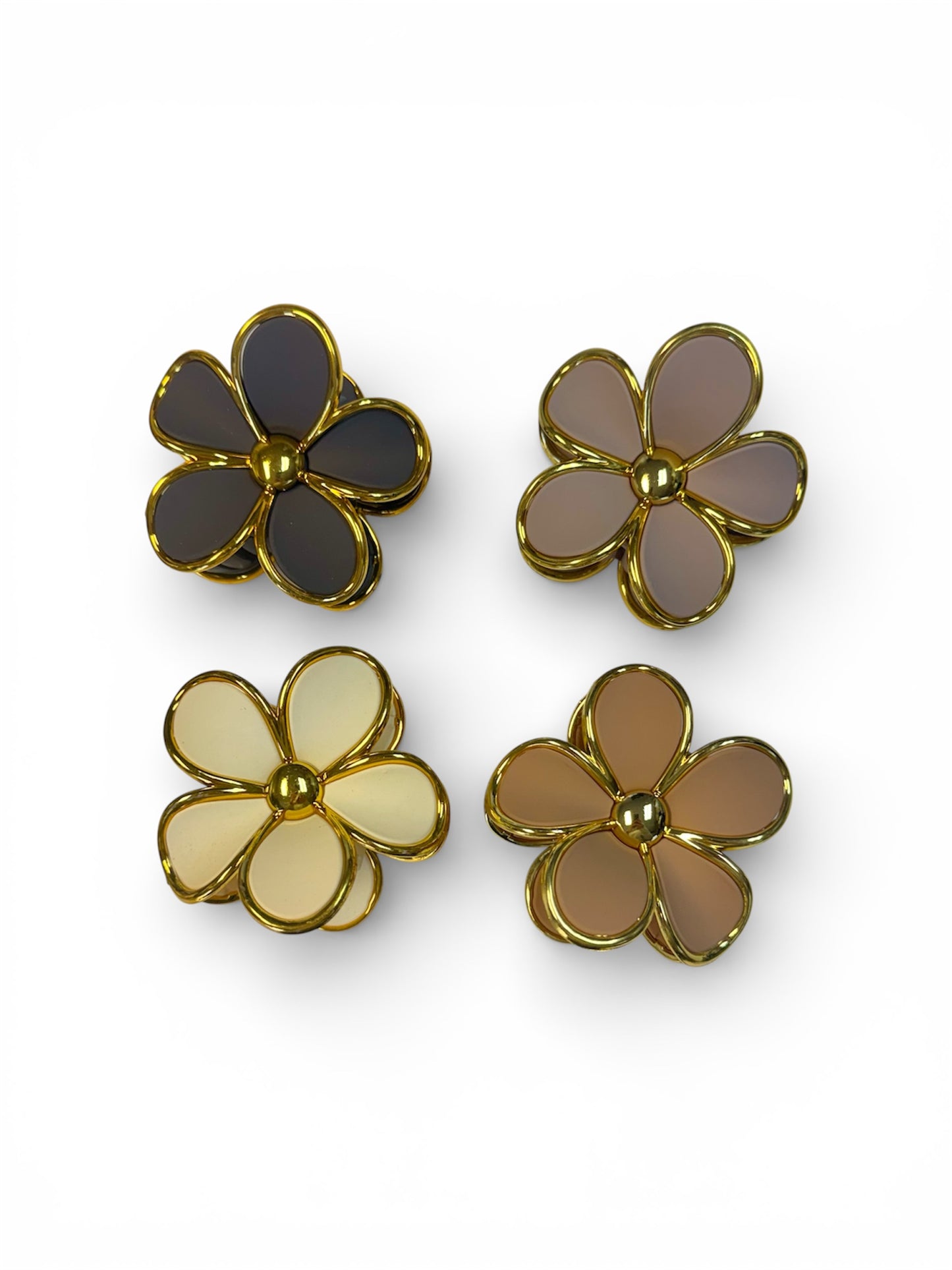 4 PACK FLOWER HAIR CLIPS
