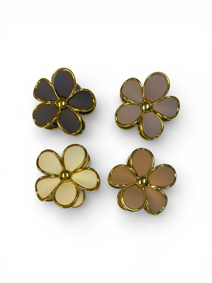 4 PACK FLOWER HAIR CLIPS